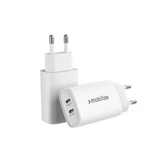 Mobilize Mobilize Wall Charger 2x USB-C GaN 45W with PD/PPS White