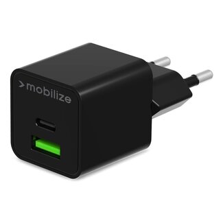 Mobilize Mobilize Wall Charger USB-C + USB GaN 30W with PD/PPS Black