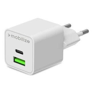 Mobilize Mobilize Wall Charger USB-C + USB GaN 30W with PD/PPS White