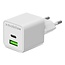 Mobilize Wall Charger USB-C + USB GaN 30W with PD/PPS White
