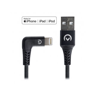 Mobilize Mobilize Strong Nylon 90° Cable Apple MFi Lightning 1.5m. 12W Black