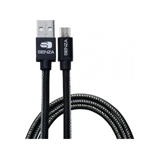 Senza Senza Premium Leather Charge/Sync Cable Micro USB 1.5m. 12W Black