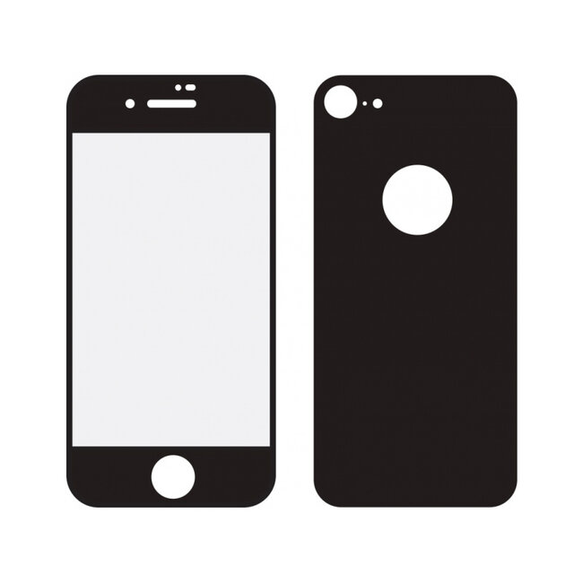 Mobilize Edge-To-Edge Glass Screen Protector Apple iPhone 8 Front and Back Pack Black Full Glue