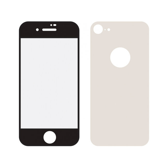 Mobilize Edge-To-Edge Glass Screen Protector Apple iPhone 8 Front and Back Pack Silver Full Glue