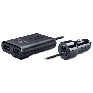 Mobilize Mobilize Car Charger 3x USB Front and Back Seat 42W Black