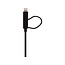 Mobilize 2in1 Cable USB to Apple MFi Lightning or Micro USB 1.5m. Black