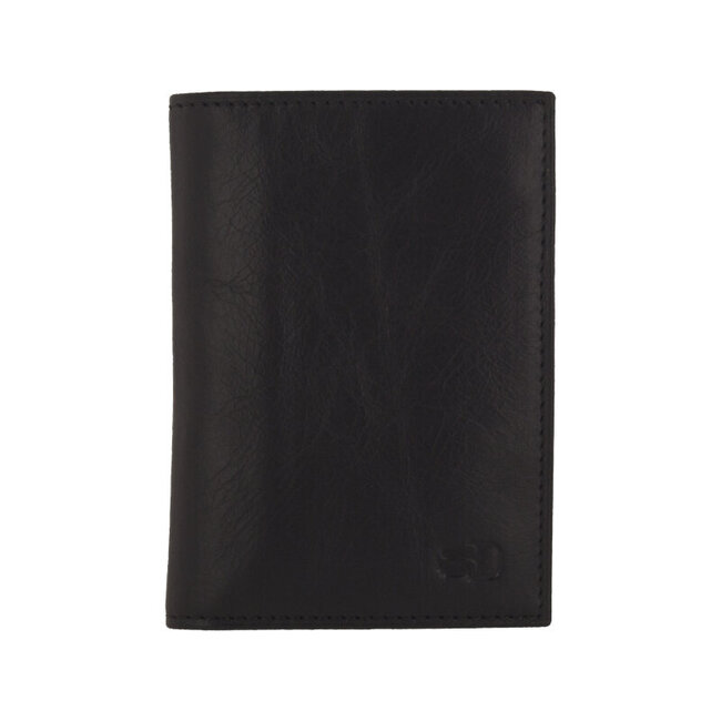 Senza Pure Leather Card Holder Deep Black