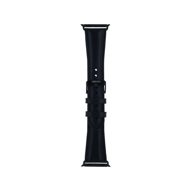 Senza Pure Leather Strap Apple Watch 38mm Deep Black