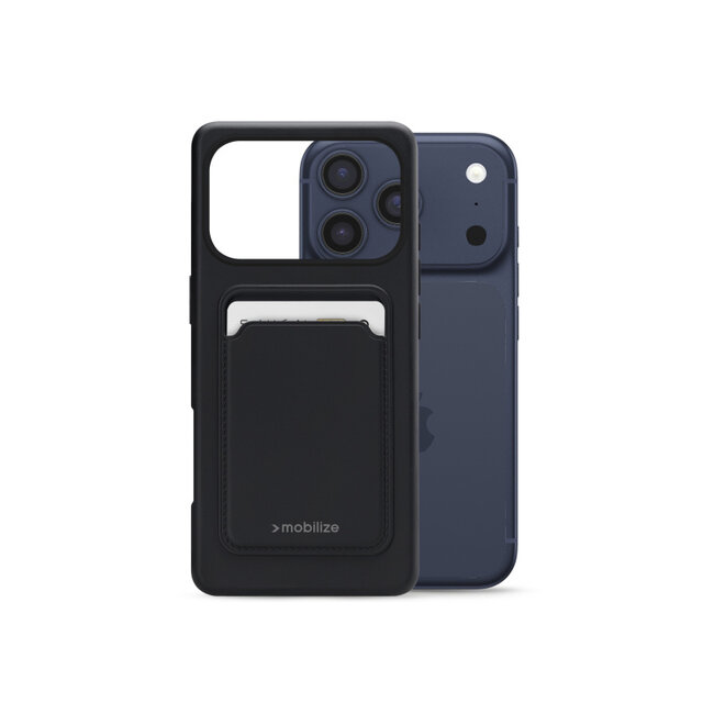 Mobilize Rubber Gelly Card Case Apple iPhone 17 Pro Matt Black