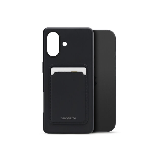 Mobilize Rubber Gelly Card Case Apple iPhone 17 Matt Black
