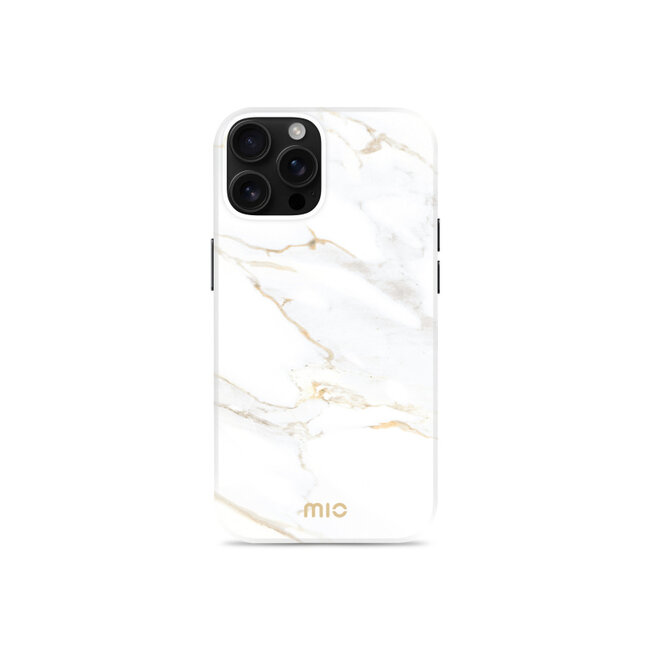 MIO White Marble Magsafe Compatible for iPhone 16 Pro Max