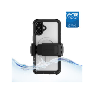Ghostek Ghostek Nautical Waterproof MagSafe Case + Belt Swivel Holster Apple iPhone 16 Plus Clear