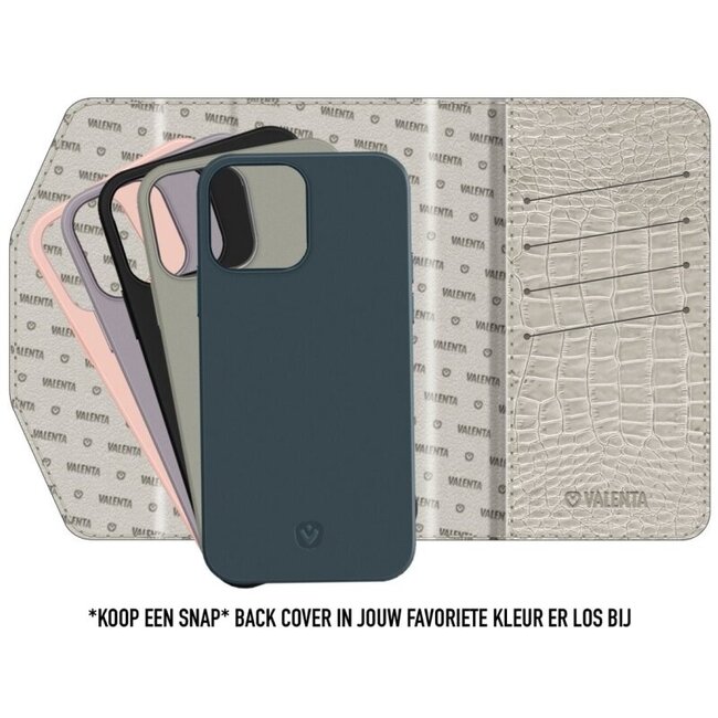 Valenta Clutch Croco Case Snap Universal Medium Black