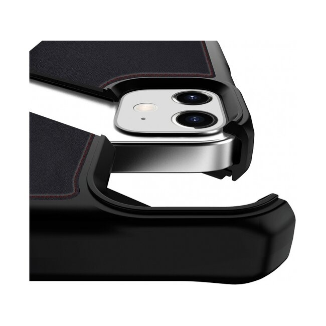 ITSKINS Level 2 HybridFolio Leather for Apple iPhone 12 Mini Pure Black