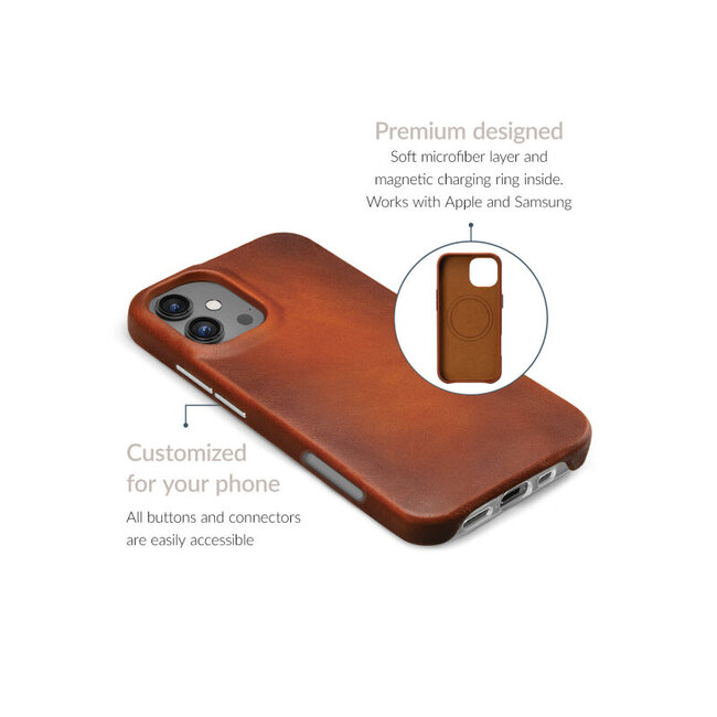 Mobilize Magsafe Compatible Premium Leather Case Apple iPhone 16 Pro Max Burned Cognac