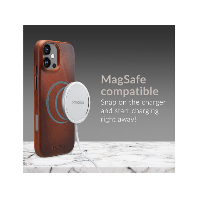 Mobilize Magsafe Compatible Premium Leather Case Apple iPhone 16 Pro Max Burned Cognac