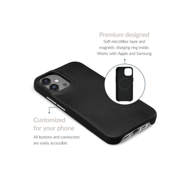Mobilize Magsafe Compatible Premium Leather Case Apple iPhone 15 Pro Black