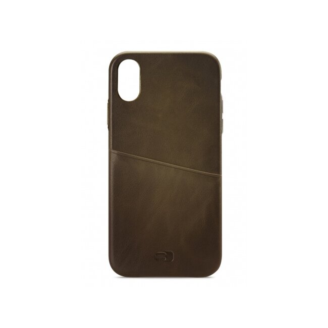 Senza Desire Leather Cover with Card Slot Apple iPhone X/Xs Burned Olive