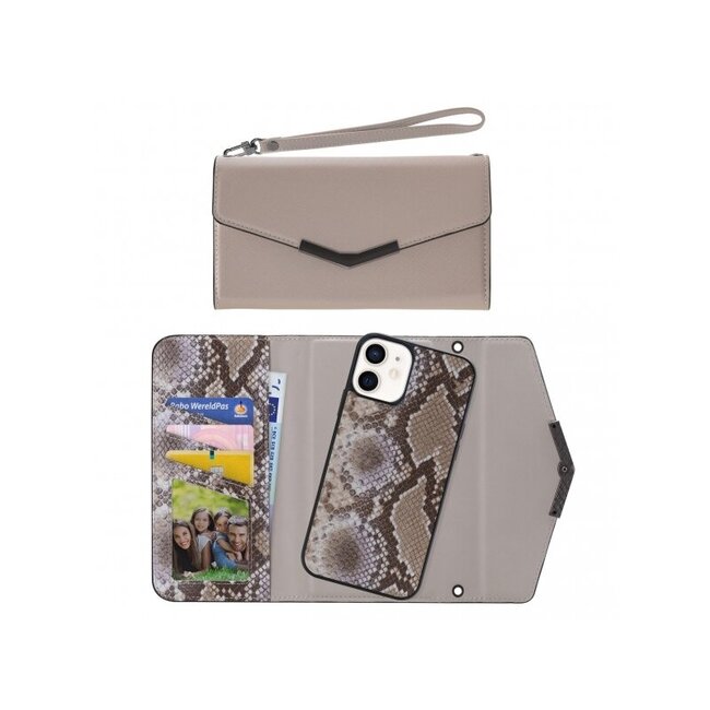Mobilize 2in1 Elegant Magnet Clutch Apple iPhone 12 Mini Beige Snake