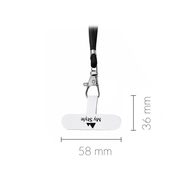 My Style Nylon Patch for Lanyard 5 Pieces - White  (No metal ring)