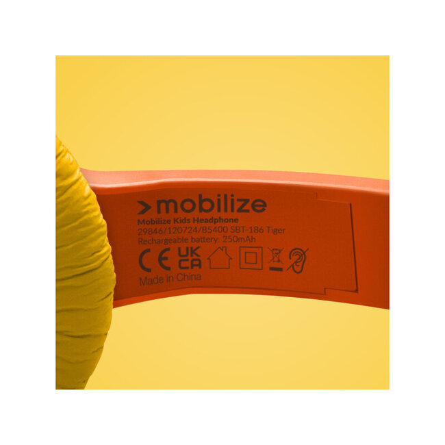 Mobilize Wireless/Wired Over Ear Kids Headphone 85dB Tiger