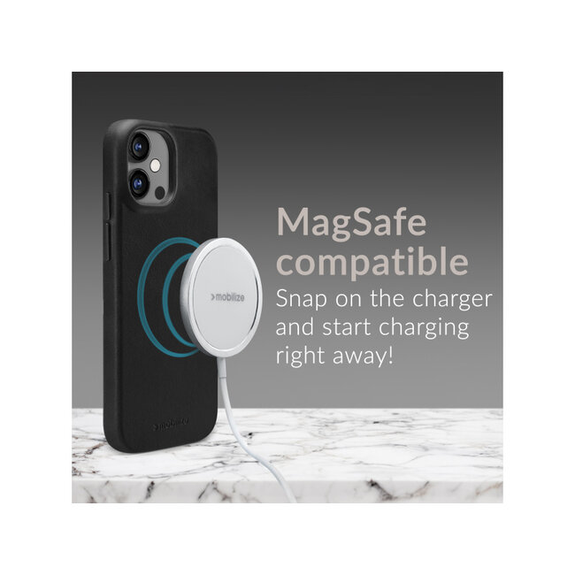 Mobilize Magsafe Compatible Premium Leather Case Apple iPhone 15 Black