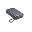 Swissten Powerbank Space 20.000mAh - Ingebouwde kabels - Zilver