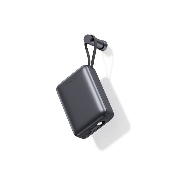 Swissten Powerbank Space 20.000mAh - Ingebouwde kabels - Zilver