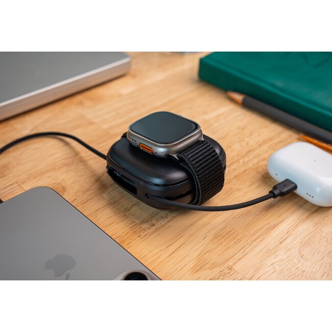 Swissten Powerbank Voltbox MagGO 10.000 mAh - Ingebouwde Lightning & USB-C Kabel