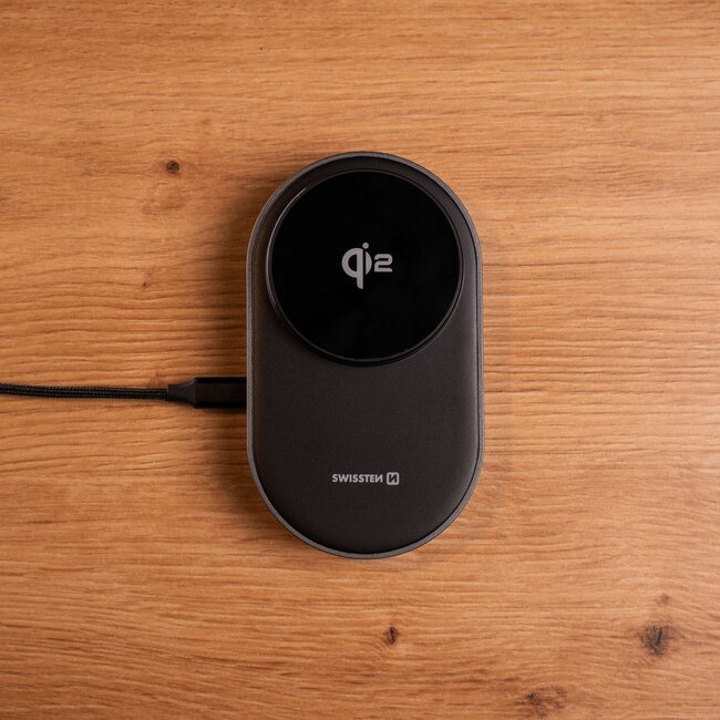 Swissten Magbase 3 in 1 Draadloze Oplader Opvouwbaar - 27W - Zwart