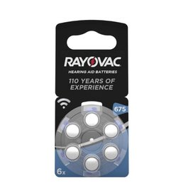 Rayovac 6 stuks 675AU BLAUW Acoustic Hearing Aid Zinc-Air