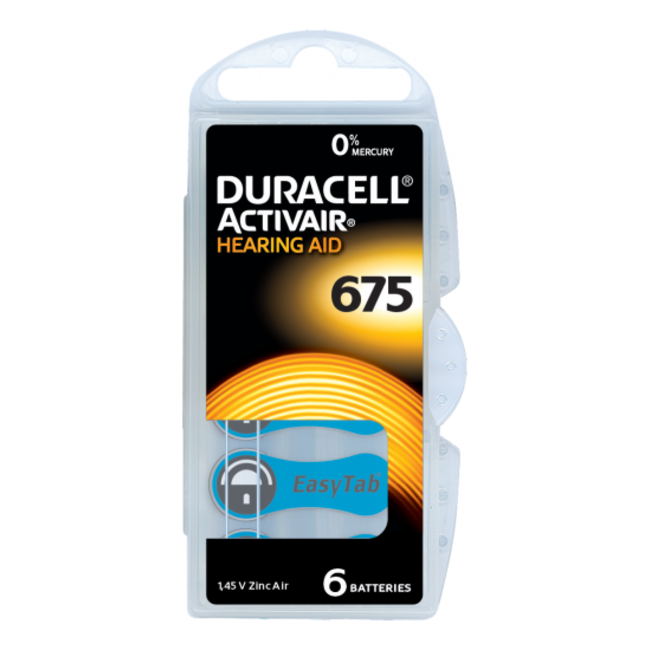 Duracell DA675 blauw hoorapparaat batterij (6 stuks)