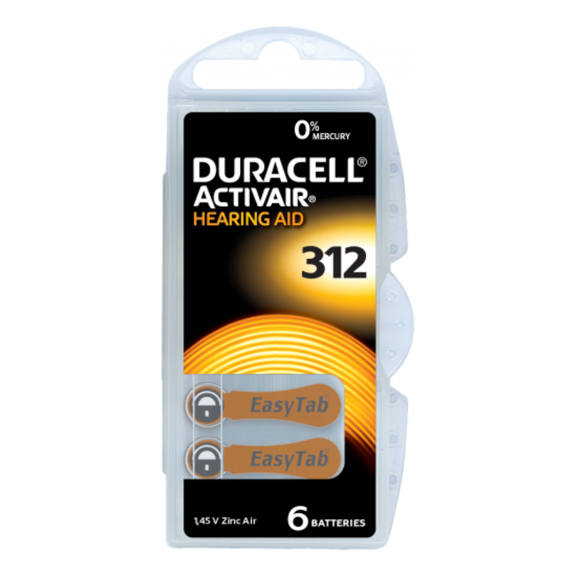 Duracell 60 stuks bruin DA312 hoorapparaat batterij