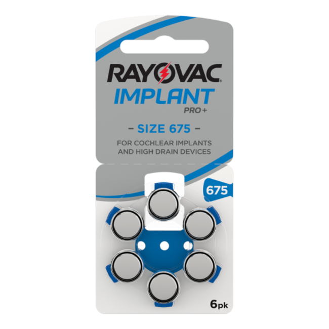 Rayovac 60 stuks Rayovac blauw 675 Cochlear Implant Pro Plus+ hoorbatterijen