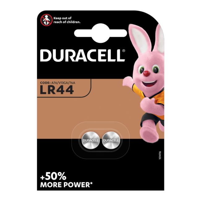 Duracell Knoopcel batterij LR 44 blister 2