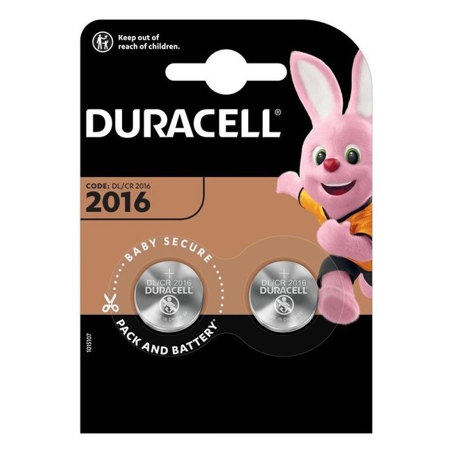 Duracell Knoopcel batterij Lithium CR2016 blister 2