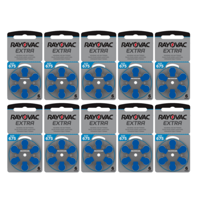 Rayovac 60 stuks blauw 675 AU Extra hoorapparaat batterij