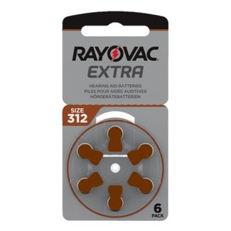 Rayovac 6 stuks 312AU bruin hoorapparaat batterij