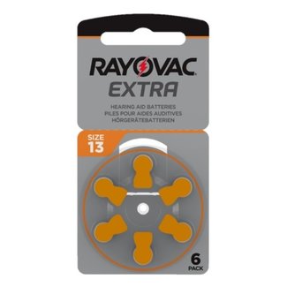 Rayovac 6 stuks 13AU oranje hoorapparaat batterij