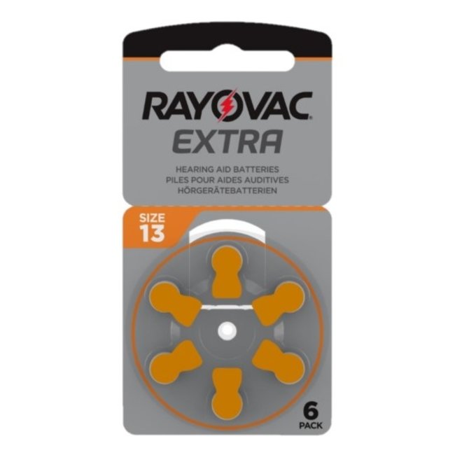 Rayovac oranje 13 AU Extra hoorapparaat batterij (6 stuks)