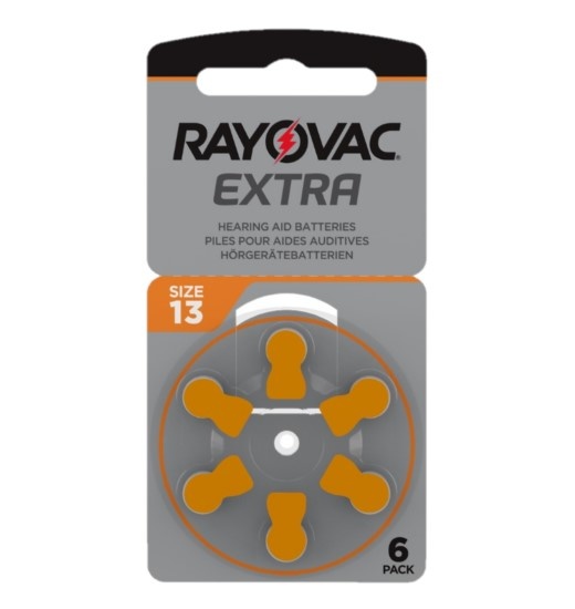 Rayovac 6 stuks 13AU oranje hoorapparaat batterij