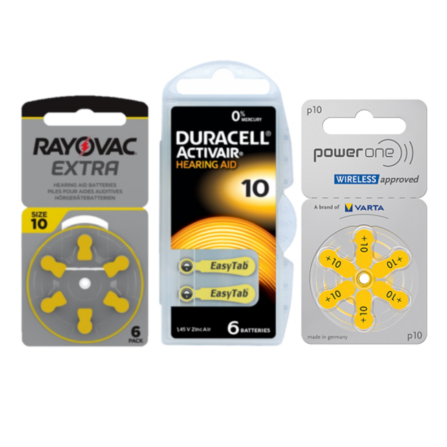 Proefpakket: 3 pakjes met 6 batterijen No. 10 geel