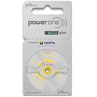 PowerOne Oplaadbare hoorbatterijen P10 Geel accuplus Ni-MH 2 stuks