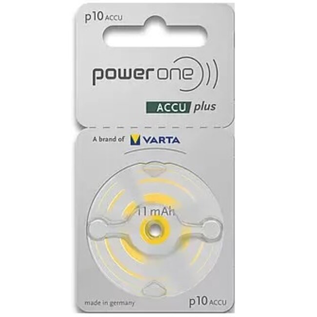 PowerOne 2 stuks P10 Geel PowerOne oplaadbare hoorbatterijen accuplus Ni-MH