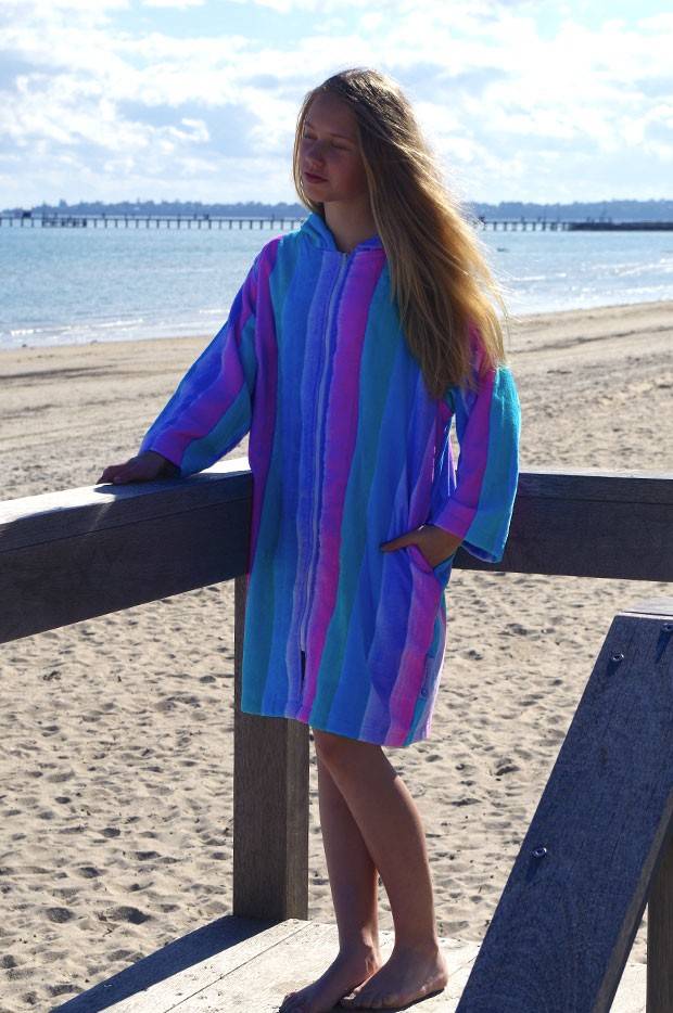 Back Beach Co Coral Fade Swim Beach Robe for women Destination Beach