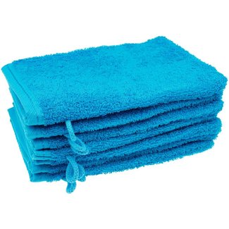 Organic washandje aqua blauw