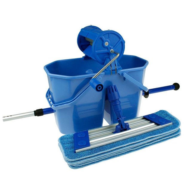 Vlakmop set met ergo steel- en wringer