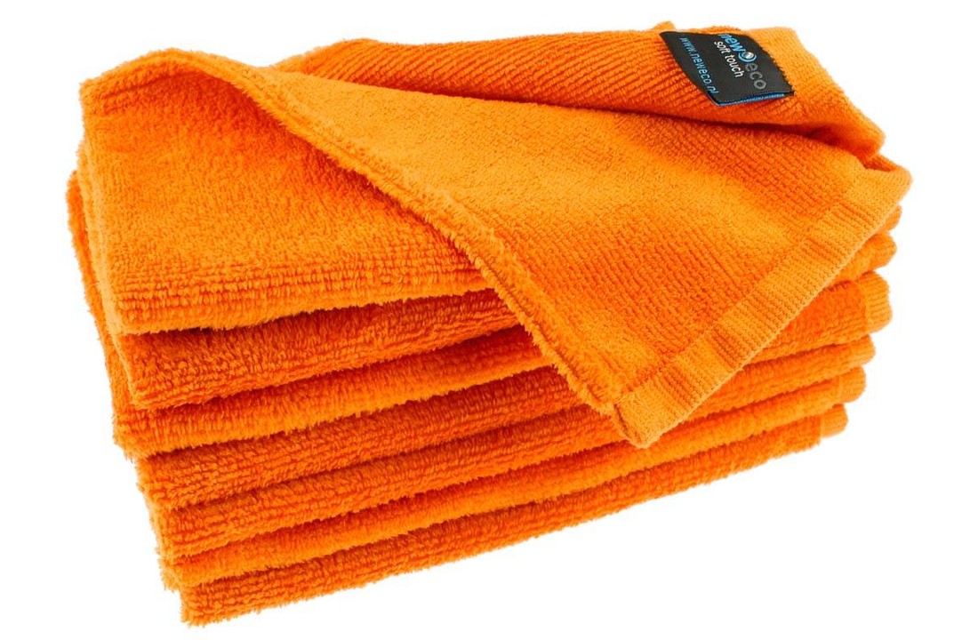 Microvezel gastendoekjes oranje 30x50 cm