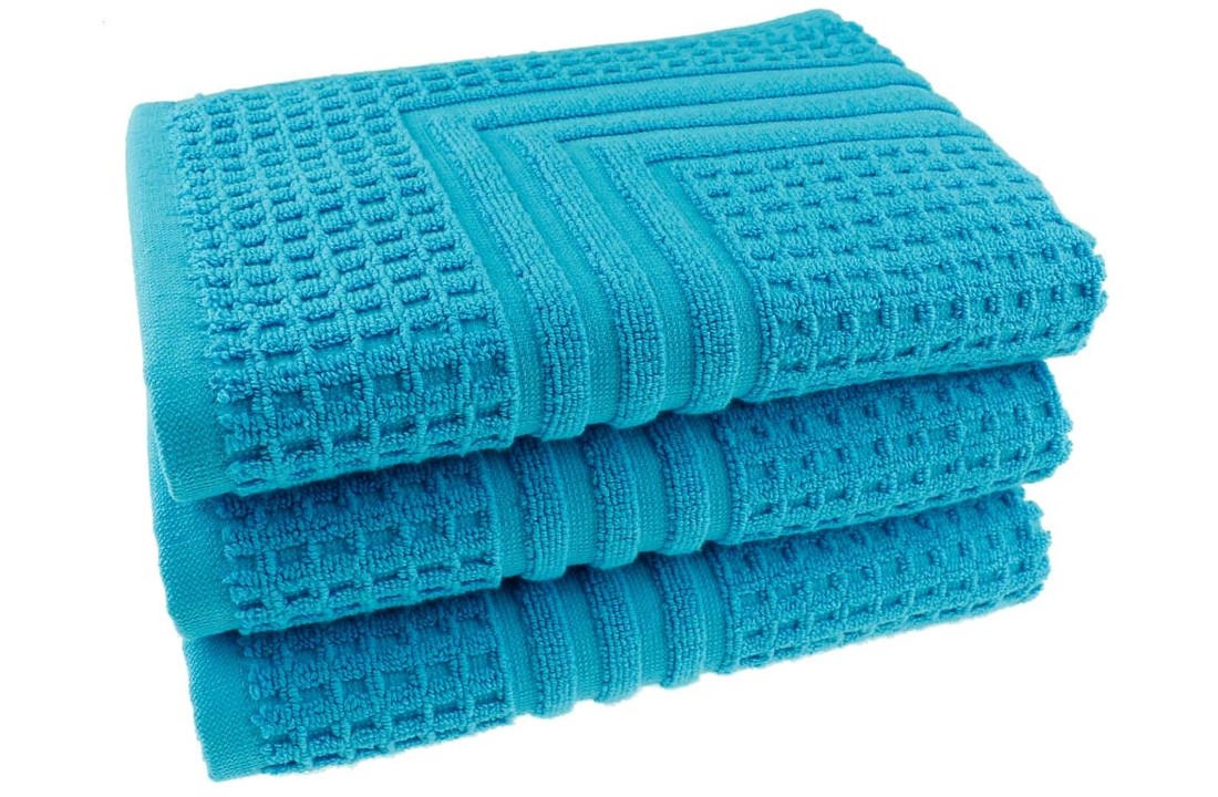 Hotel badmat aqua blauw 50x70 cm