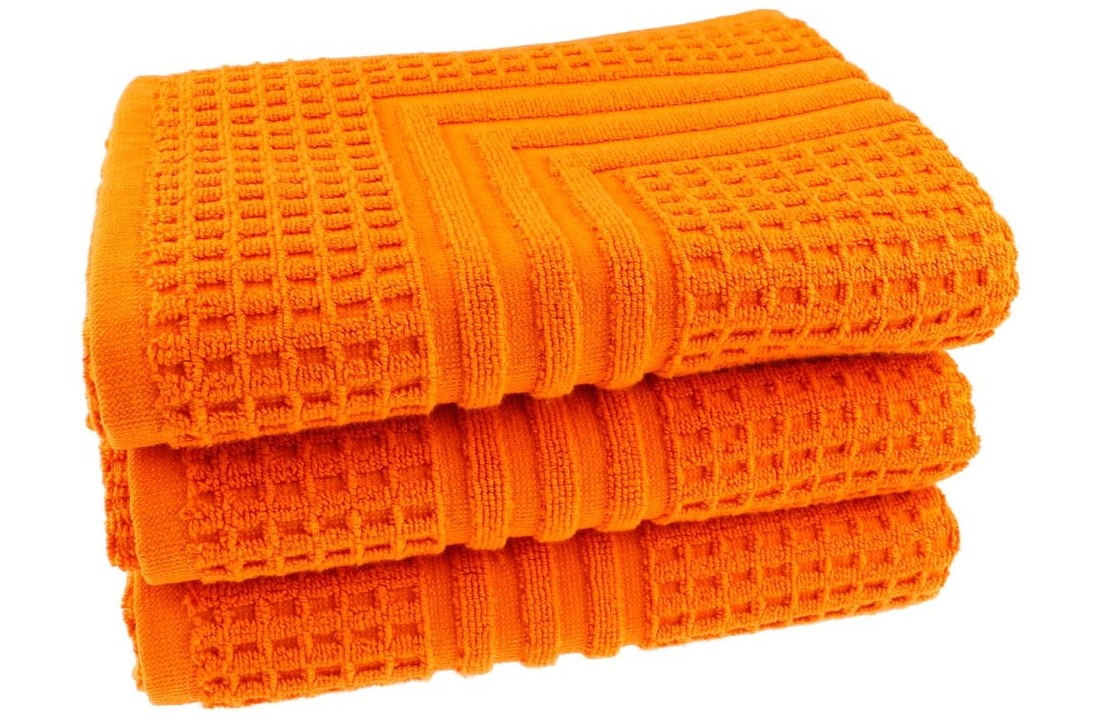 Hotel badmat oranje 50x70 cm jacquard